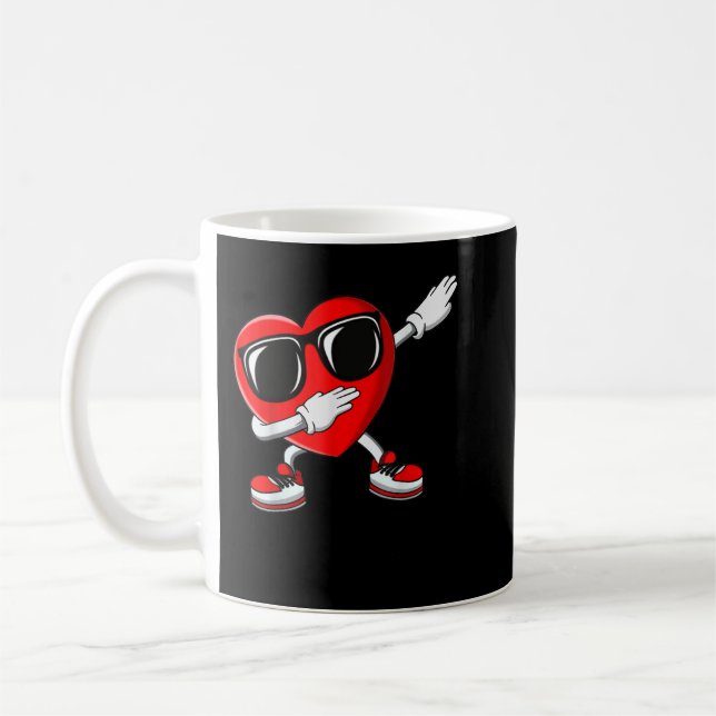 Boys Valentines Day Kids Dabbing Heart Love Dab Da Kaffeetasse (Links)
