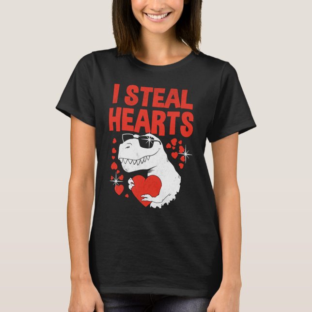 Boys Valentines Day Kids Dinosaur T rex Lover I St T-Shirt (Vorderseite)