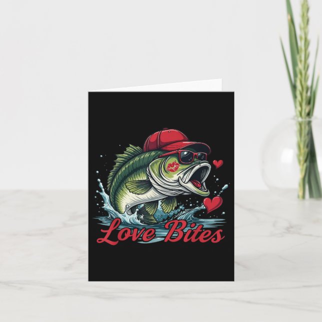 Boys Valentines Fischen B Valentine Liebe Funny Me Karte (Vorderseite)