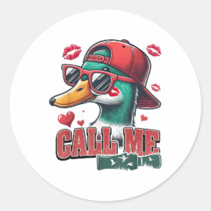 Boys Valentines nennen mich Ente Jagd Kind Niedlic Runder Aufkleber