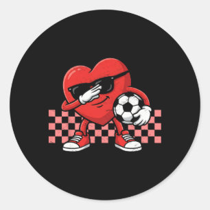 Boys Valentinstag Fußll Dab Fußball Herz Männer Ki Runder Aufkleber