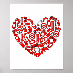 Boys Valentinstag Gaming Videospielcontroller  Poster