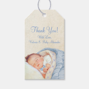 Boys Vintag Blue Baby Dusche Geschenkanhänger