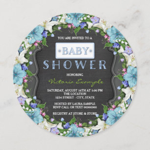 Boys Vintag Chalk Baby Dusche Einladung