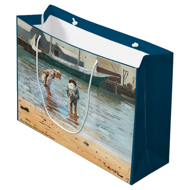 Boys Wading (1873) von Winslow Homer Große Geschenktüte (Vorderseite Schrägansicht)