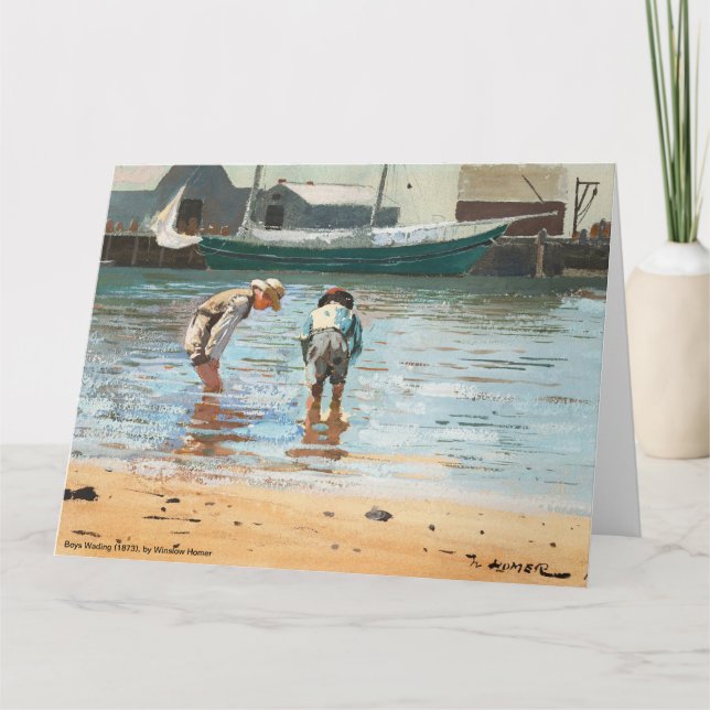 Boys Wading (1873) von Winslow Homer Karte (Vorderseite)