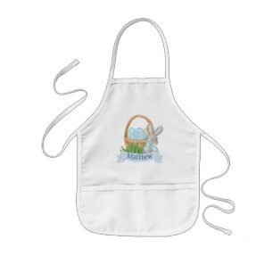 Boys Watercolor Blue Oaster Basket Kinderschürze
