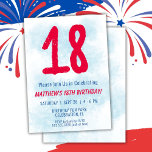 Boys Watercolor Kids Blue 18. Geburtstag Einladung<br><div class="desc">18. Geburtstag Kinder Junge Blau Party 18. Geburtstagsfeier Einladung für einen 18-jährigen Jungen mit lustigen Schriftart schreiben und Spaß Wasserfarbe Nummer.</div>