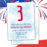 Boys Watercolor Kids Blue 3. Geburtstag Einladung<br><div class="desc">3. Geburtstag Kinder Junge Blau Party 3. Geburtstag Party Einladung für einen 3-jährigen Jungen mit lustigen Schriftart schreiben und Spaß Wasserfarbe Nummer.</div>