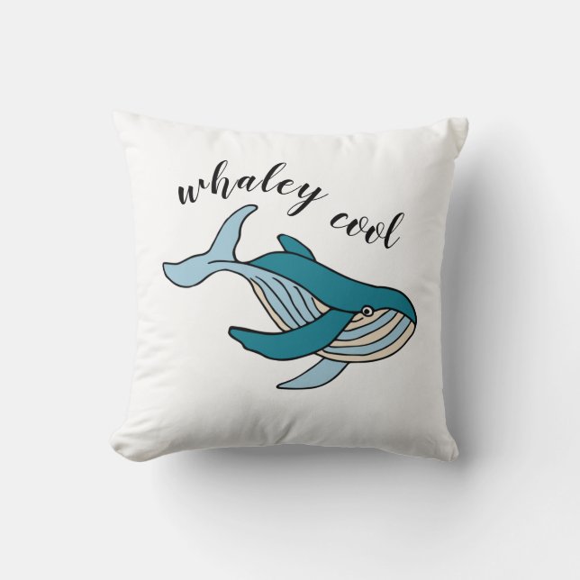 Boys Whale 'Whaley Cool' Kissen (Vorderseite)