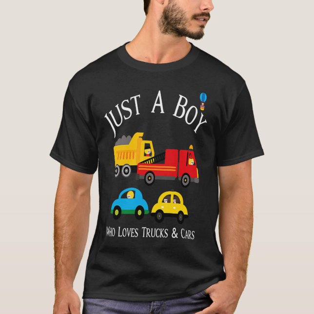 Boys Who Love Trucks & Cars T-Shirt (Vorderseite)