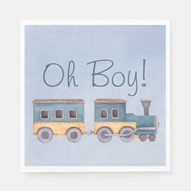 Boy's Wooden Toys Blue Baby Dusche Serviette (Vorderseite)