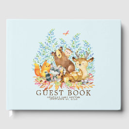 Boys Woodland Baby shower Livre d'or