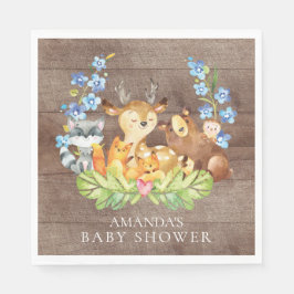 Boys Woodland Babydusche Papier Napkins Serviette