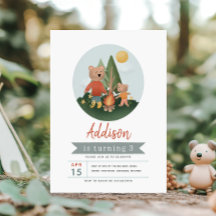 Boys Woodland Forest Camper Teddy Bear Birthday