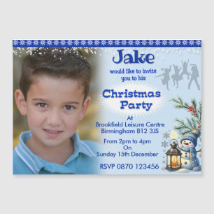 Boy's xmas Party Custom Foto Magnet Einladung