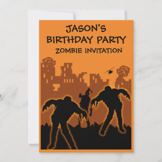 Boys Zombie Birthday Einladung