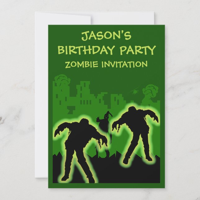 Boys Zombie Invitation d'anniversaire (Devant)
