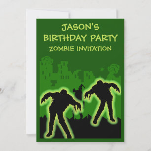 Boys Zombie Invitation d'anniversaire