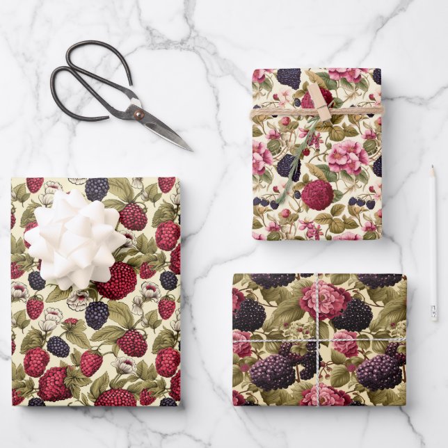 Boysenberry Geschenkpapier Set (Vorderseite)