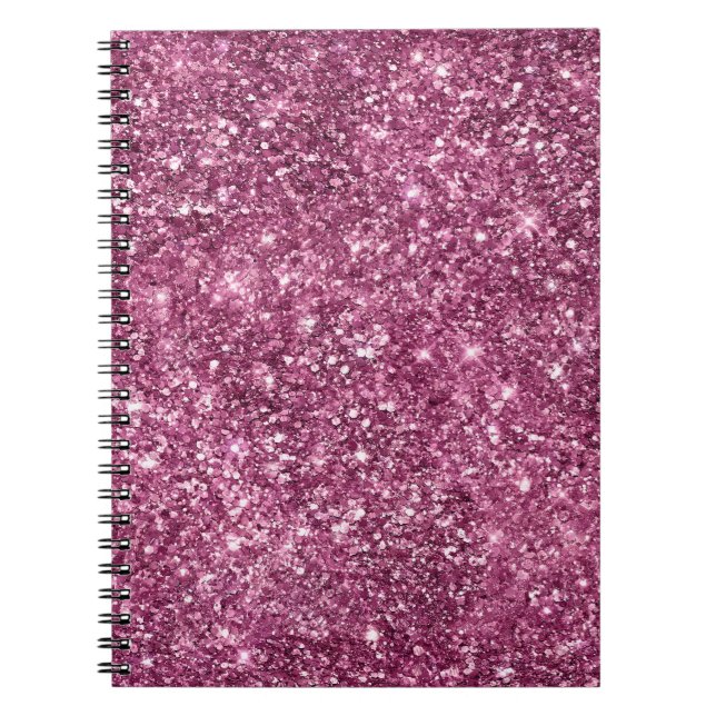 Boysenberry Pink Glitz Glitzer Notizblock (Vorderseite)