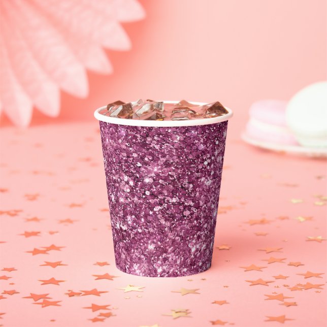 Boysenberry Pink Glitz Glitzer Pappbecher (Insitu)