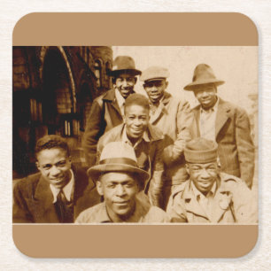 Boyz der 1930er Jahre von der Haube RPPC Rechteckiger Pappuntersetzer