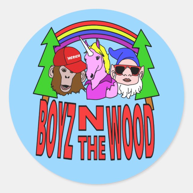 Boyz im Holz Runder Aufkleber (Vorderseite)