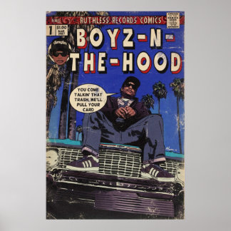 Boyz im Hood Hip Hop Comic Art Poster
