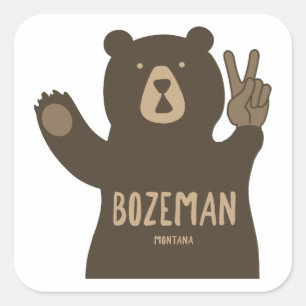 Bozeman Montana Friedensbär Quadratischer Aufkleber