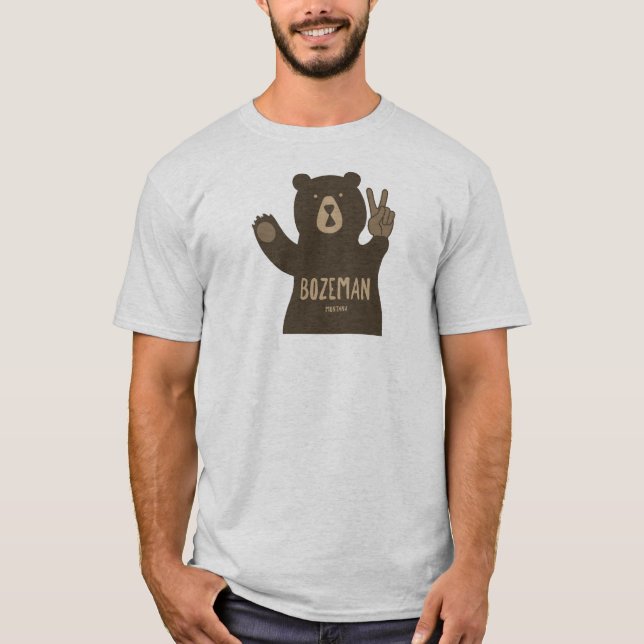 Bozeman Montana Friedensbär T-Shirt (Vorderseite)