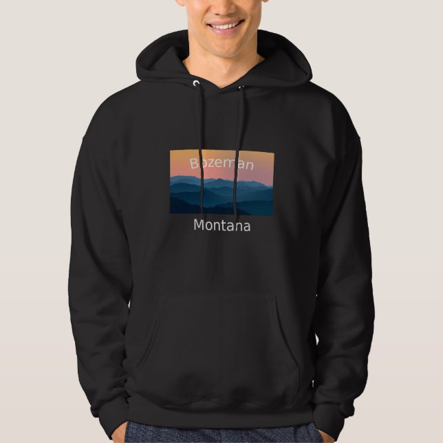 Bozeman Montana Mountain sunset hometown Hoodie (Vorderseite)