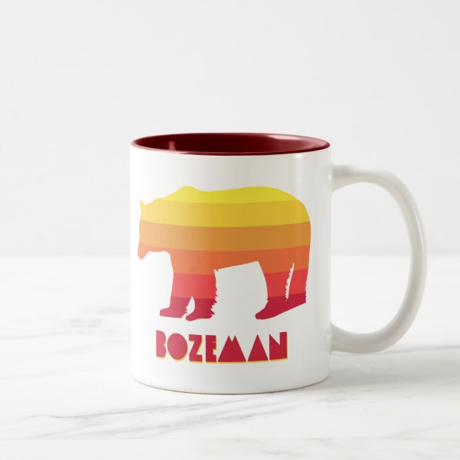 Bozeman Montana Regenbogenbär Zweifarbige Tasse (Rechts)