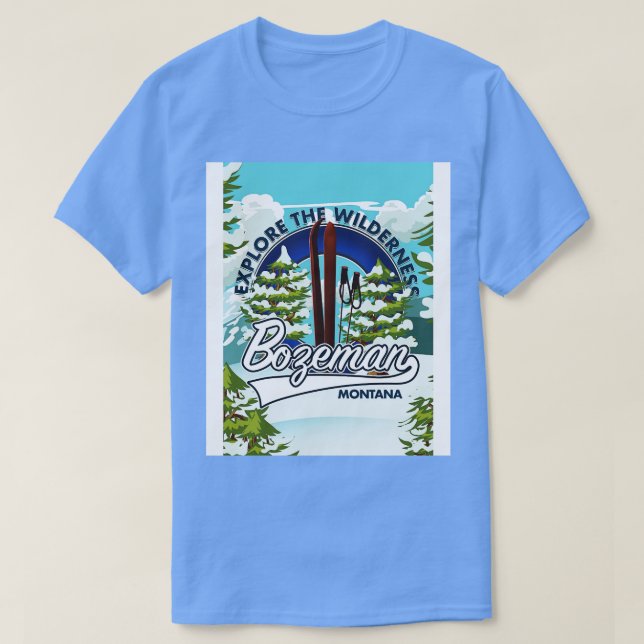 Bozeman Montana Ski T-Shirt (Design vorne)