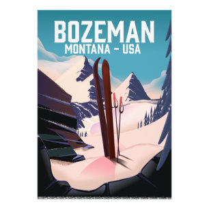 Bozeman Montana Skiposter Fotodruck