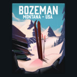 Bozeman Montana Skiposter Fotodruck<br><div class="desc">Bozeman Montana Skiposter in einem Vintagen,  detailgetreuen Stil mit illustrierter Landschaft.</div>