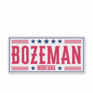 BOZEMAN MONTANA - Stars und Streifen Aufkleber