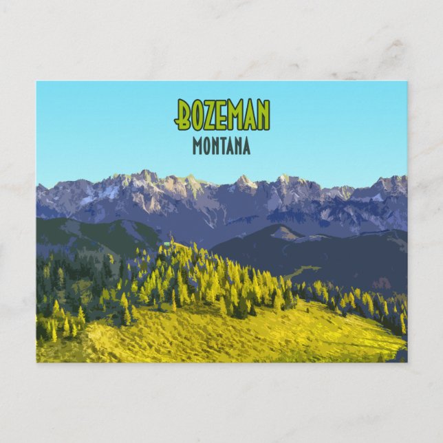 Bozeman Montana Vintag Postkarte (Vorderseite)