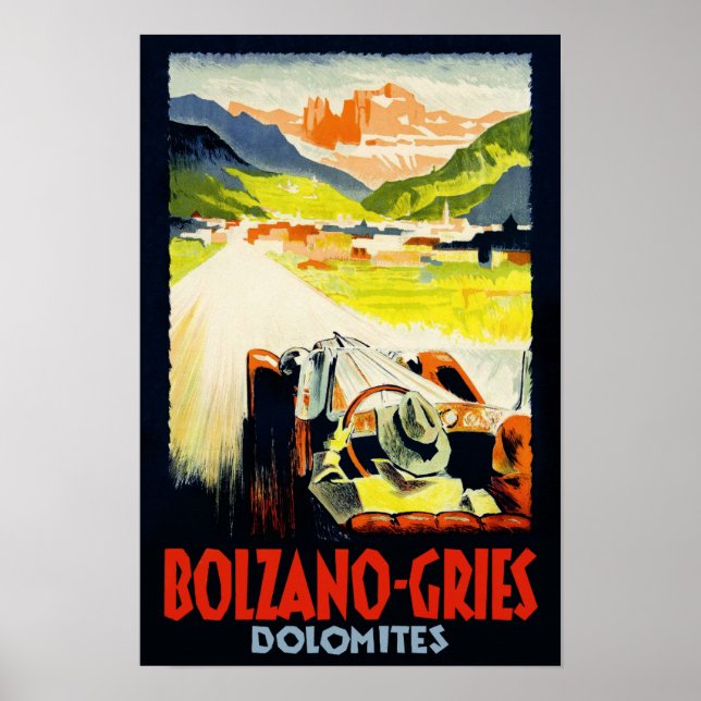 Bozen - Gries Reiseplakat. Italien Poster (Vorne)