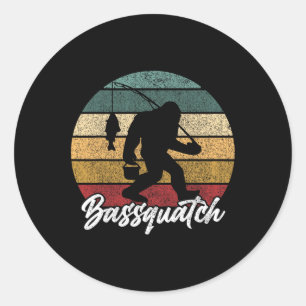 Bquatch! B Fischer Sasquatch Lustig Bigfoot Fische Runder Aufkleber