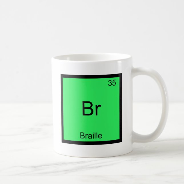 Br - Braille Funny Chemistry Element Symbol T-Shir Kaffeetasse (Rechts)