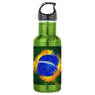 BR Brasilianische Flagge Edelstahlflasche
