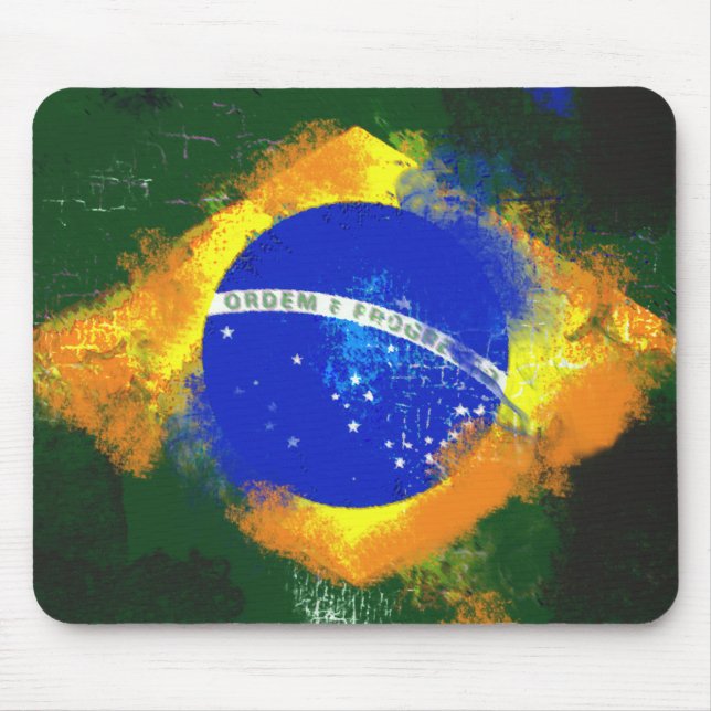 BR Brasilianische Flagge Mousepad (Vorne)