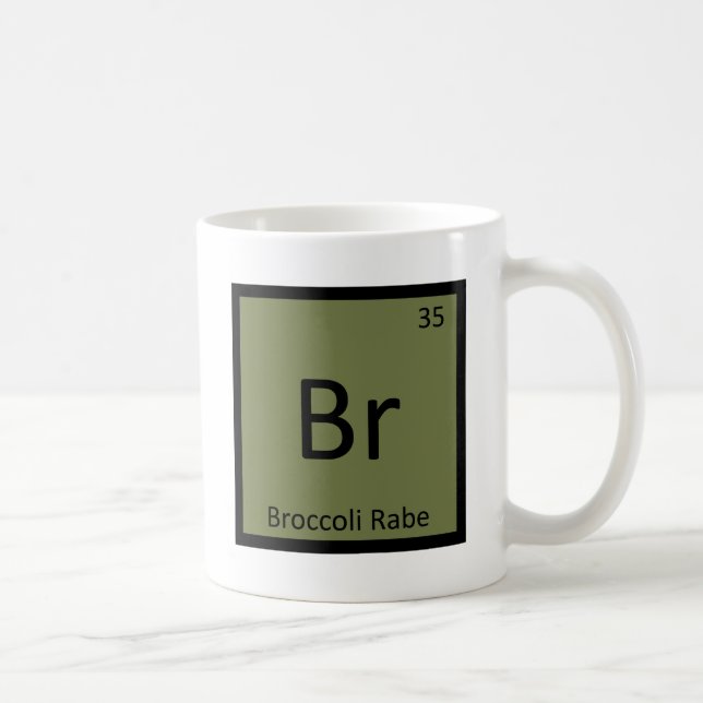 Br - Brokkoli Rabe Gemüsechemie-Symbol Kaffeetasse (Rechts)