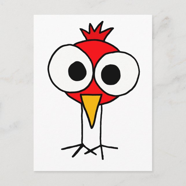 BR- Funny Redbird Cartoon Postkarte (Vorderseite)