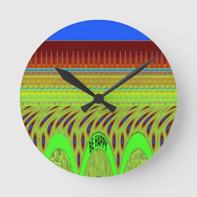 Br Happy haben einen schönen Tag Runde Wanduhr (Vorderseite)