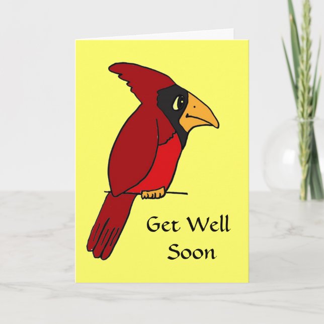 BR-lustiger Kardinal erhält Well Card Karte (Vorderseite)