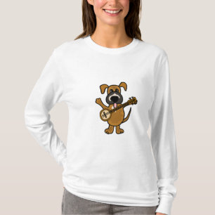 BR niedlicher Welpen-Hund, der das Banjo spielt T-Shirt