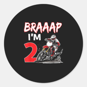 Braaap 2 Jahre alter Motocross Dirt Biker 2. Runder Aufkleber