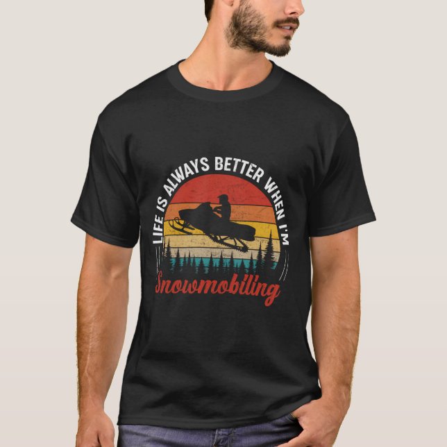 Braaap Snowmobiling Funny Snowmobiles Design to Fa T-Shirt (Vorderseite)